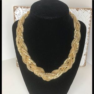Braided gold necklace